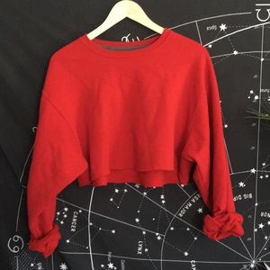 red crop sweatshirt